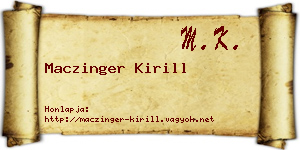 Maczinger Kirill névjegykártya